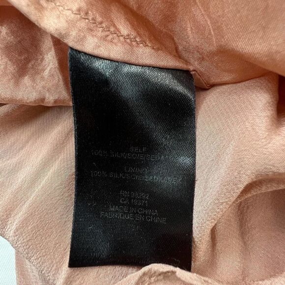 Pre-Loved TIBI Women Peach Pink 100% Silk Long Dress Sleeveless Crew Neck US 2 - Picture 5 of 6